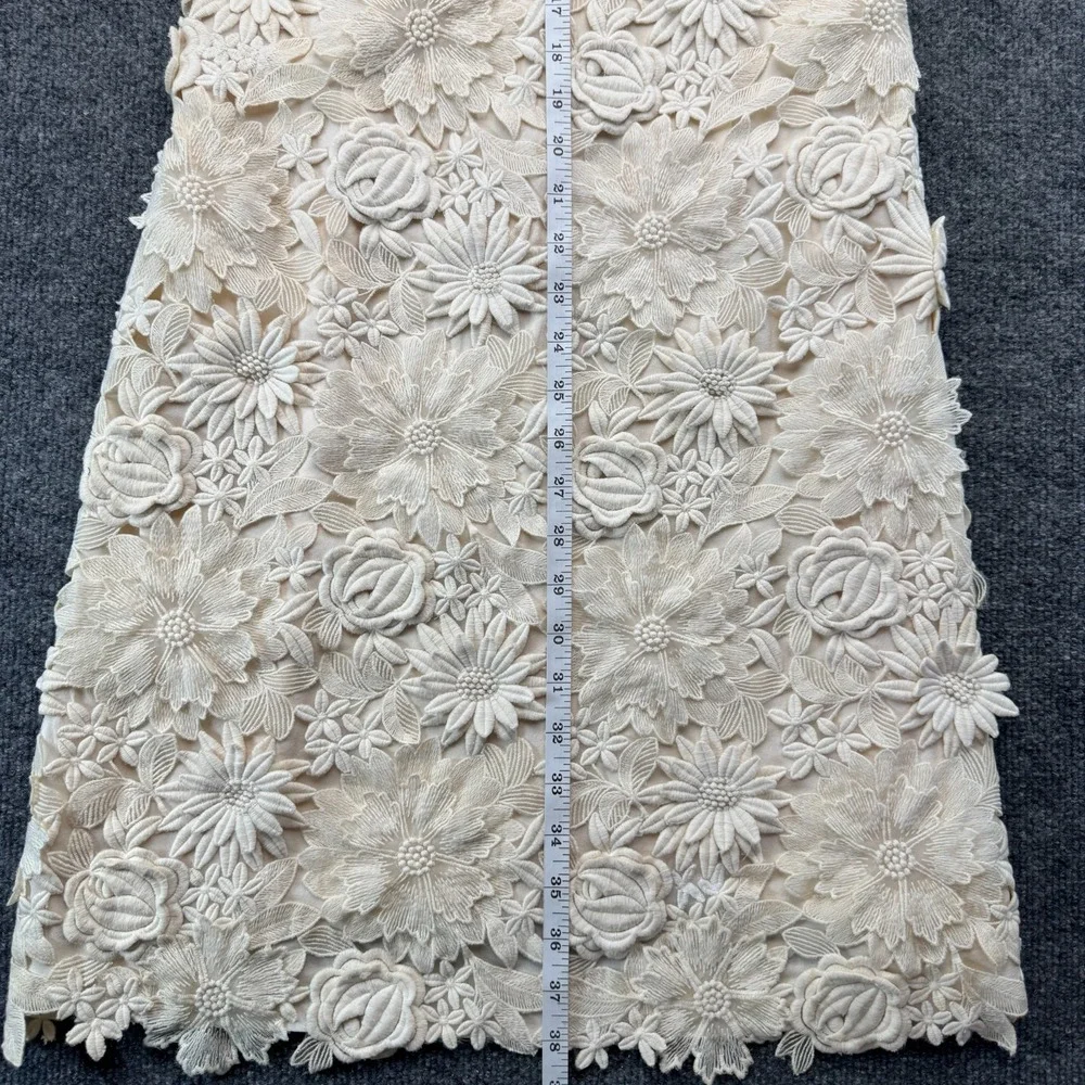 Tory Burch Merida Dress Ivory Floral Embroidered Lace Size 10 NWT $795